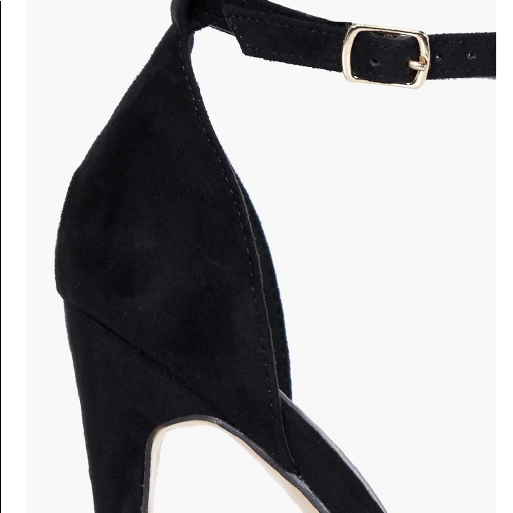 Open toe ankle strap black heels sandals - Picture 4 of 5